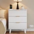thumbnail image 1 of GIKPAL Night Stands for Bedroom, Modern Bedside Table with 3 Drawers & Charging Station,Fluted Panel End Tables for Bedroom & Living Room, White, 1 of 11