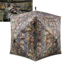GIKPAL Portable 2-3 Person 270 Degree See Through Hunting Blind Pop-Up Ground Blind with Tie-downs & Carrying Bag for Deer, Duck and Turkey Hunting