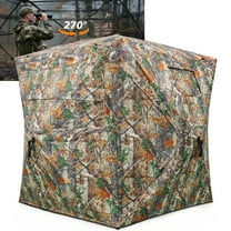 GIKPAL Portable 2-3 Person 270 Degree See Through Hunting Blind Pop-Up Ground Blind with Tie-downs & Carrying Bag for Deer, Duck and Turkey Hunting