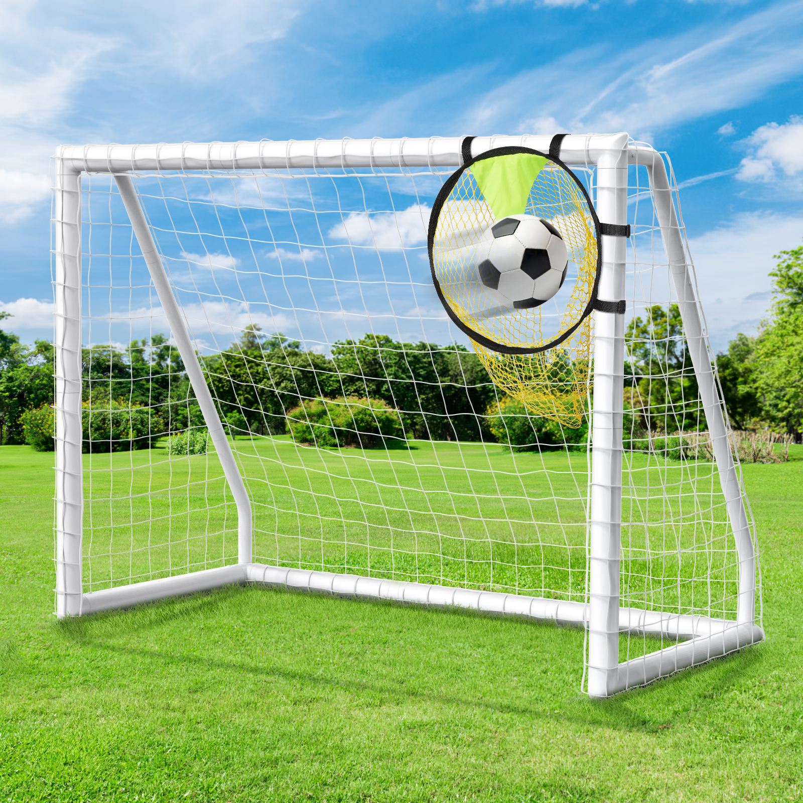 GIKPAL Soccer Goal for Backyard, 8x6FT with Targets for Training