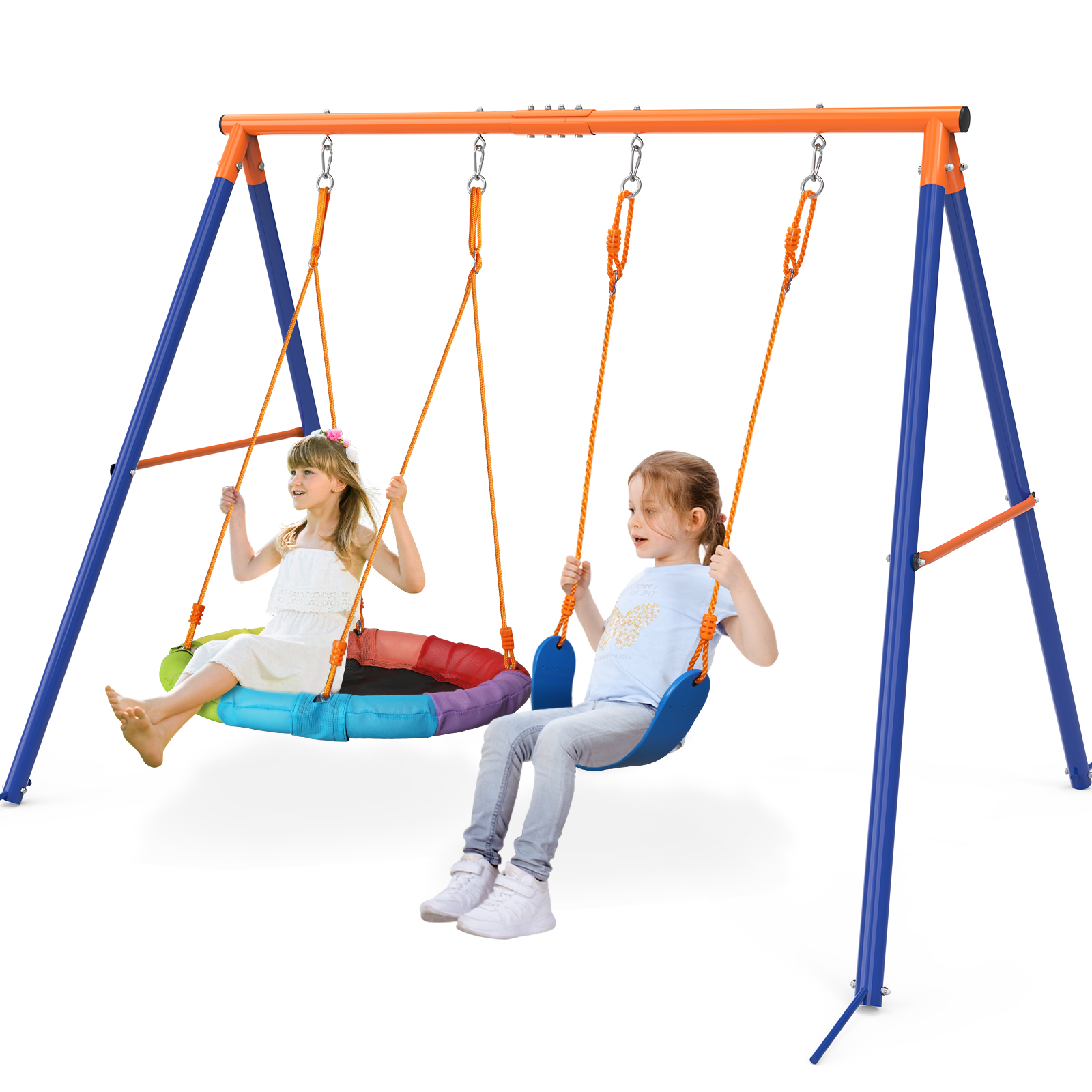 ZenSports Kids 440lbs Spider Swing Stand Frame Set W/40’’ Saucer Swing