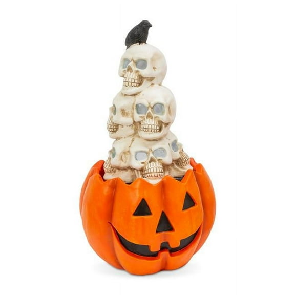 GIL 2598580EC-1 Smoking Skulls On Top of Jack O Lantern with Lights