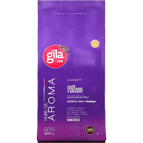 GILA CAFE NUBE DE AROMA MEDIUM TOAST 100% ARABICA GROUND MEXICAN COFFEE 900G