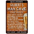 thumbnail image 1 of GILBERT'S Man Cave Rules Rusty Sign Garage Decor 8 x 12 Matte Finish Metal 108120051406, 1 of 1