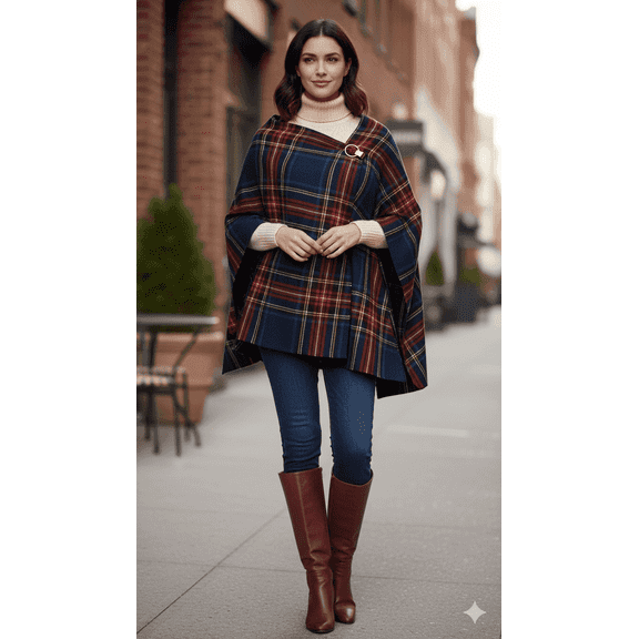 Gilbin Big Winter Christmas Checked Scarf 80" x 30" – Soft Warm Oversized Plaid Shawl Blanket Scarf for Women & Men, Black and Red Classic Holiday Scarf