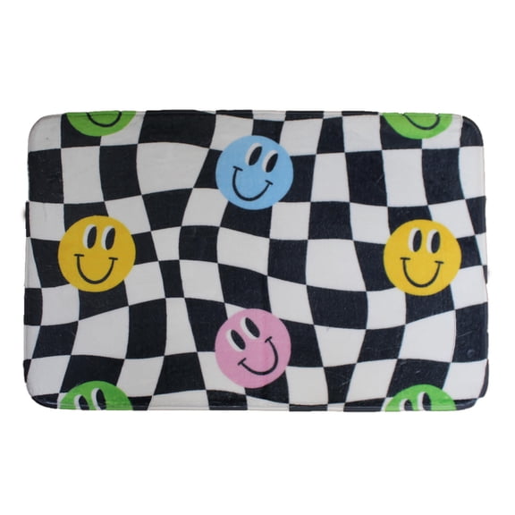 GILBIN'S Super Soft and Comfy Floor Mat Bunk Camp Floor Mats (checker smileys)