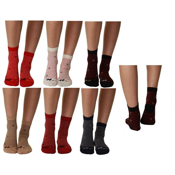 GILBIN'S Women's & Girl's Cute Casual Comfortable Cotton Animal Print Novelty Socks (6 Pack)