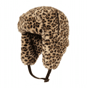 Winter Faux Fur Trapper Hat   Aviator Trooper Ski Hat with Animal Design, Warm Ear Flap Hat for Men Women Kids   Brown Cold Weather Hat