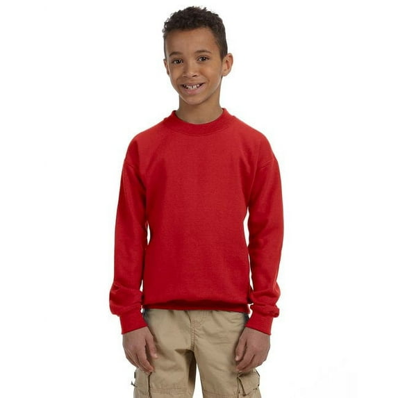 GILDAN G180B YOUTH HEAVY BLEND 8 OZ., 50/50 FLEECE CREW