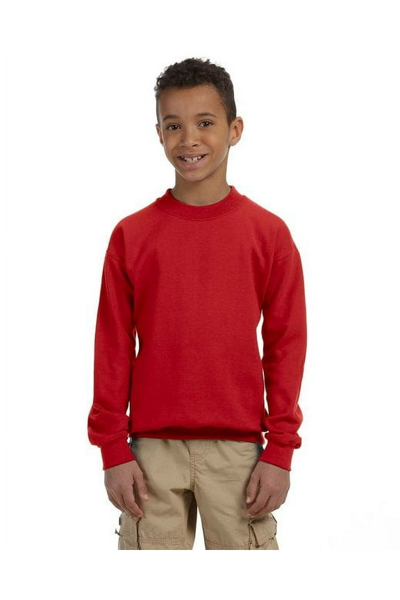 G180B YOUTH HEAVY BLEND 8 OZ., 50/50 FLEECE CREW