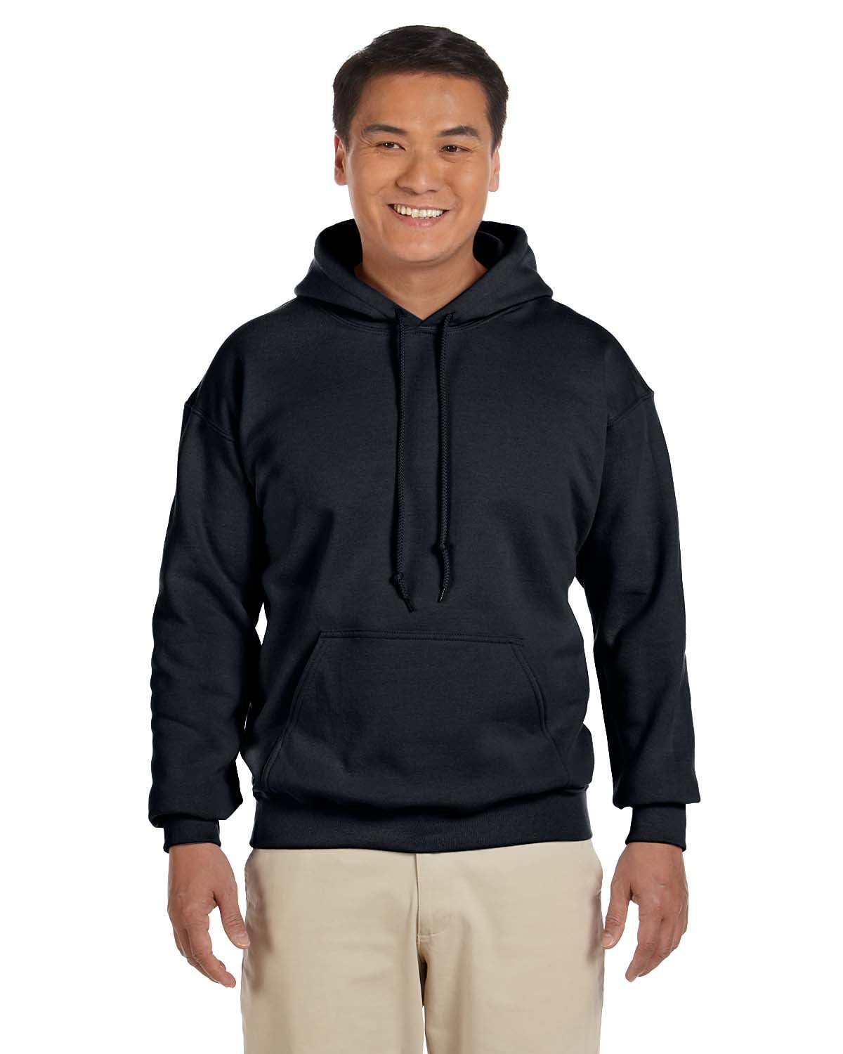 GILDAN G185 ADULT HEAVY BLEND 8 OZ., 50/50 HOOD, Black, 4X
