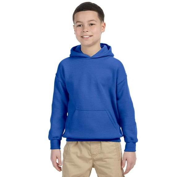 GILDAN G185B YOUTH HEAVY BLEND 8 OZ., 50/50 HOOD, Royal, S