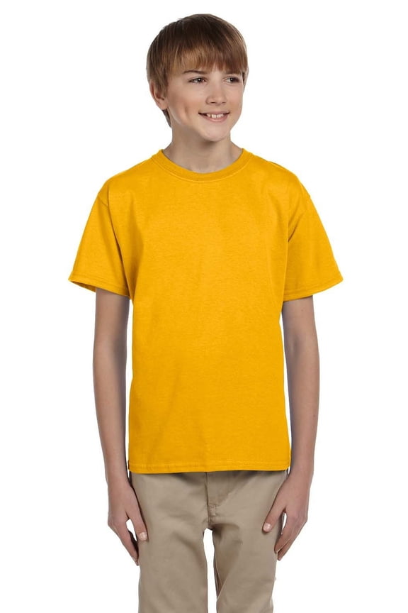 G200B YOUTH ULTRA COTTON 6 OZ. T-SHIRT, Gold, XS