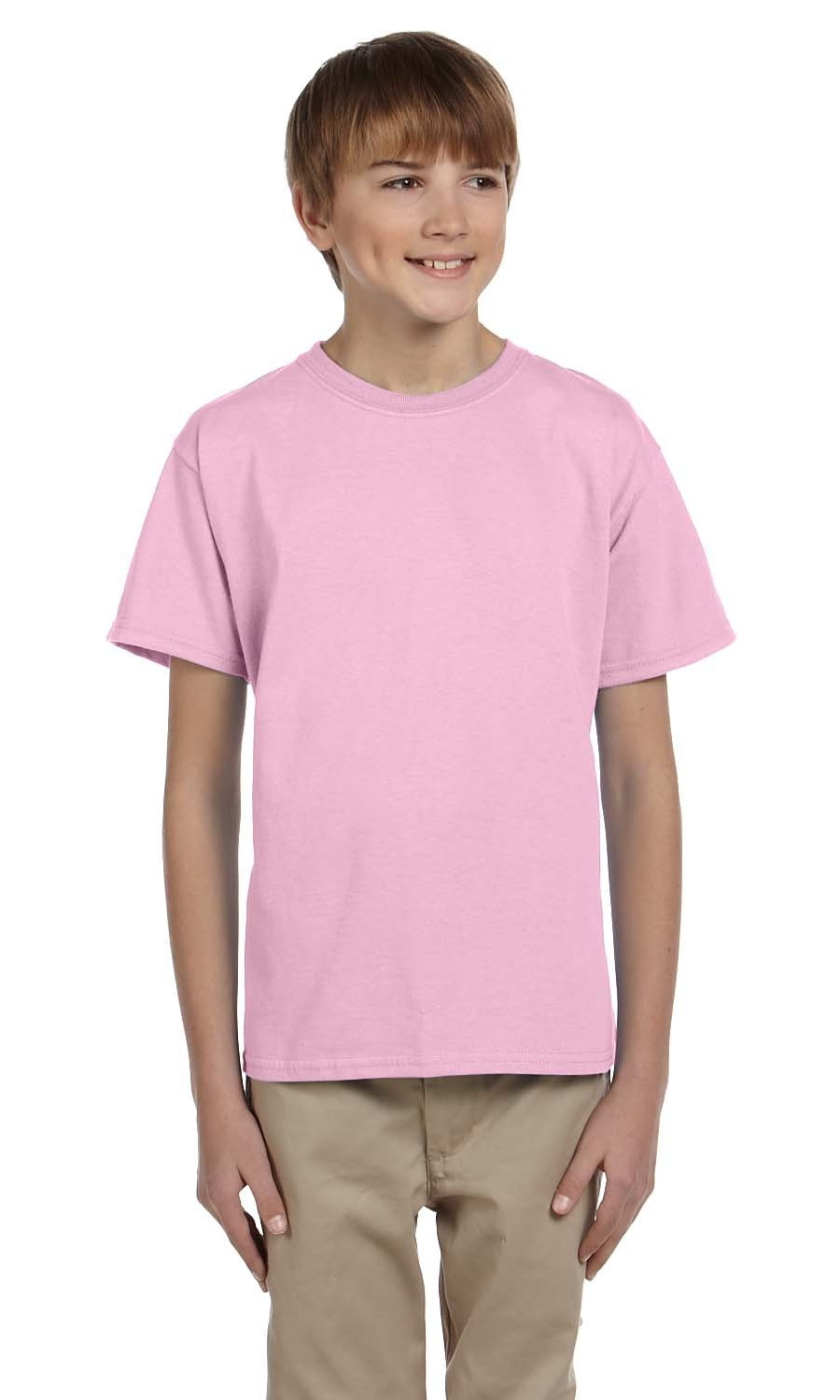 Tシャツ・カットソー PINK COTTON T-SHIRT GILDAN G200B Youth Ultra Cotton 6 oz. T-Shirt: Kids Crew Tee