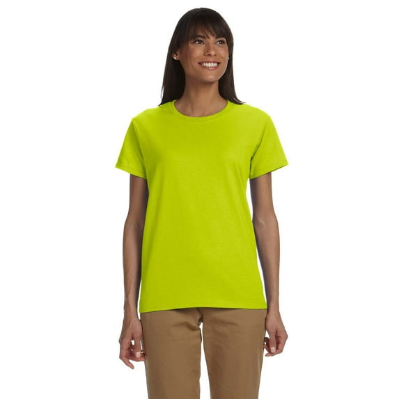 GILDAN G200L LADIES' ULTRA COTTON 6 OZ. T-SHIRT, Safety Green, 3X
