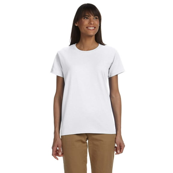 GILDAN G200L LADIES' ULTRA COTTON 6 OZ. T-SHIRT, White, XS, Pack Of 5, Tshirts for Women