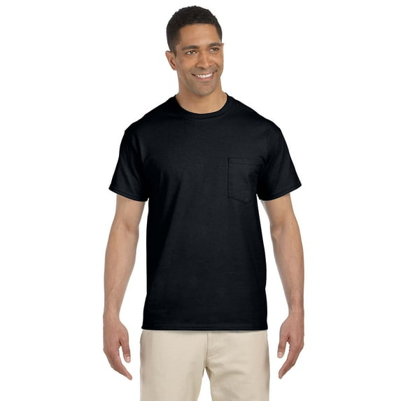 GILDAN G230 ADULT ULTRA COTTON 6 OZ. POCKET T-SHIRT, Black, 3X, Pack Of 5, Mens Workout Shirts