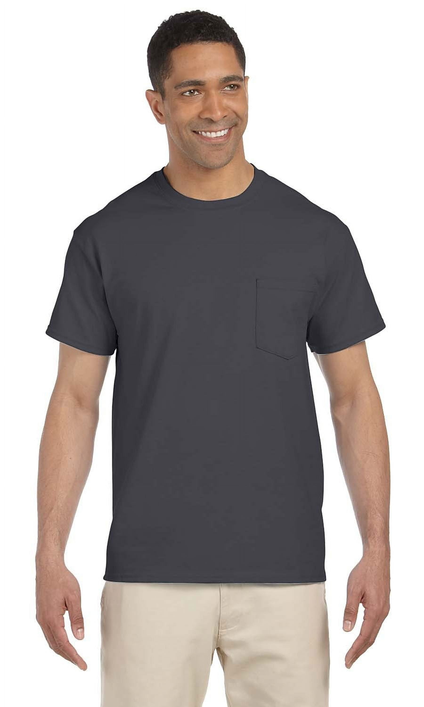 The Gildan Adult Ultra Cotton 6 oz Pocket T-Shirt - ASH GREY - 2XL