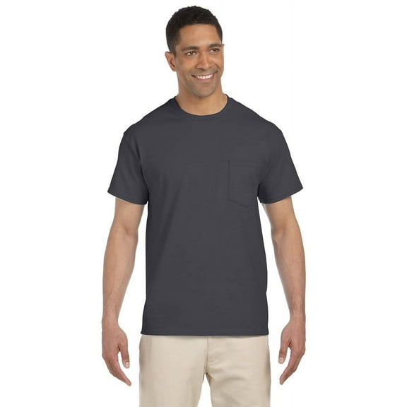 GILDAN G230 ADULT ULTRA COTTON 6 OZ. POCKET T-SHIRT, Charcoal, 3X