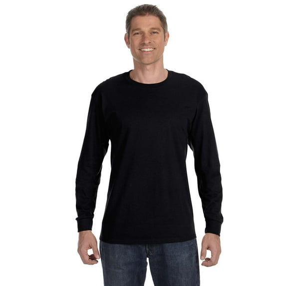 GILDAN G540 ADULT HEAVY COTTON 5.3 OZ. LONG-SLEEVE T-SHIRT, Black, 2X