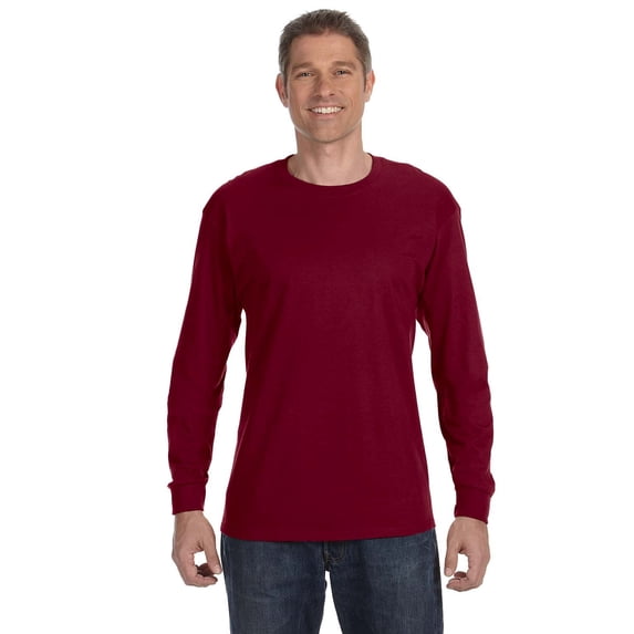 GILDAN G540 ADULT HEAVY COTTON 5.3 OZ. LONG-SLEEVE T-SHIRT, Garnet, 2X
