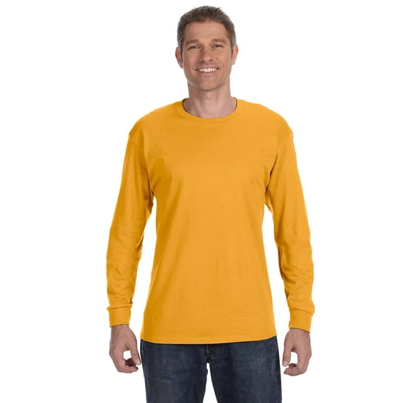 GILDAN G540 ADULT HEAVY COTTON 5.3 OZ. LONG-SLEEVE T-SHIRT, Gold, 3X