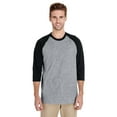 thumbnail image 1 of GILDAN G570 ADULT HEAVY COTTON 5.3 OZ. 3/4-RAGLAN SLEEVE T-SHIRT, SPORT GREY/ BLK, 3X, Pack Of 2, Mens T-Shirts, 1 of 1