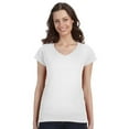 thumbnail image 1 of GILDAN G64VL LADIES' SOFTSTYLE 4.5 OZ. FITTED V-NECK T-SHIRT, White, 3X, 1 of 1