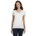 thumbnail image 1 of GILDAN G64VL LADIES' SOFTSTYLE 4.5 OZ. FITTED V-NECK T-SHIRT, White, XL, Pack Of 5, Tshirts for Women, 1 of 1