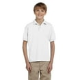 thumbnail image 1 of GILDAN G880B YOUTH 6 OZ., 50/50 JERSEY POLO, White, L, Pack 3, Mens Polo Shirts, 1 of 1