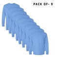 thumbnail image 1 of GILDAN - Long Sleeve T-Shirt for Casual Wear | 9 Pack T-Shirt Made with 6 Oz./yd² (Us) 100% Cotton | Carolina Blue Color Tee - XL Size, 1 of 6