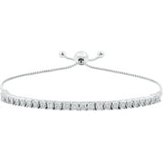GILDED 1/2 CTtw Natural Diamond Bolo Bracelets for Women | Sterling Silver Bracelet | Fine Jewelry for Her | Timeless Design | Gift Box Included