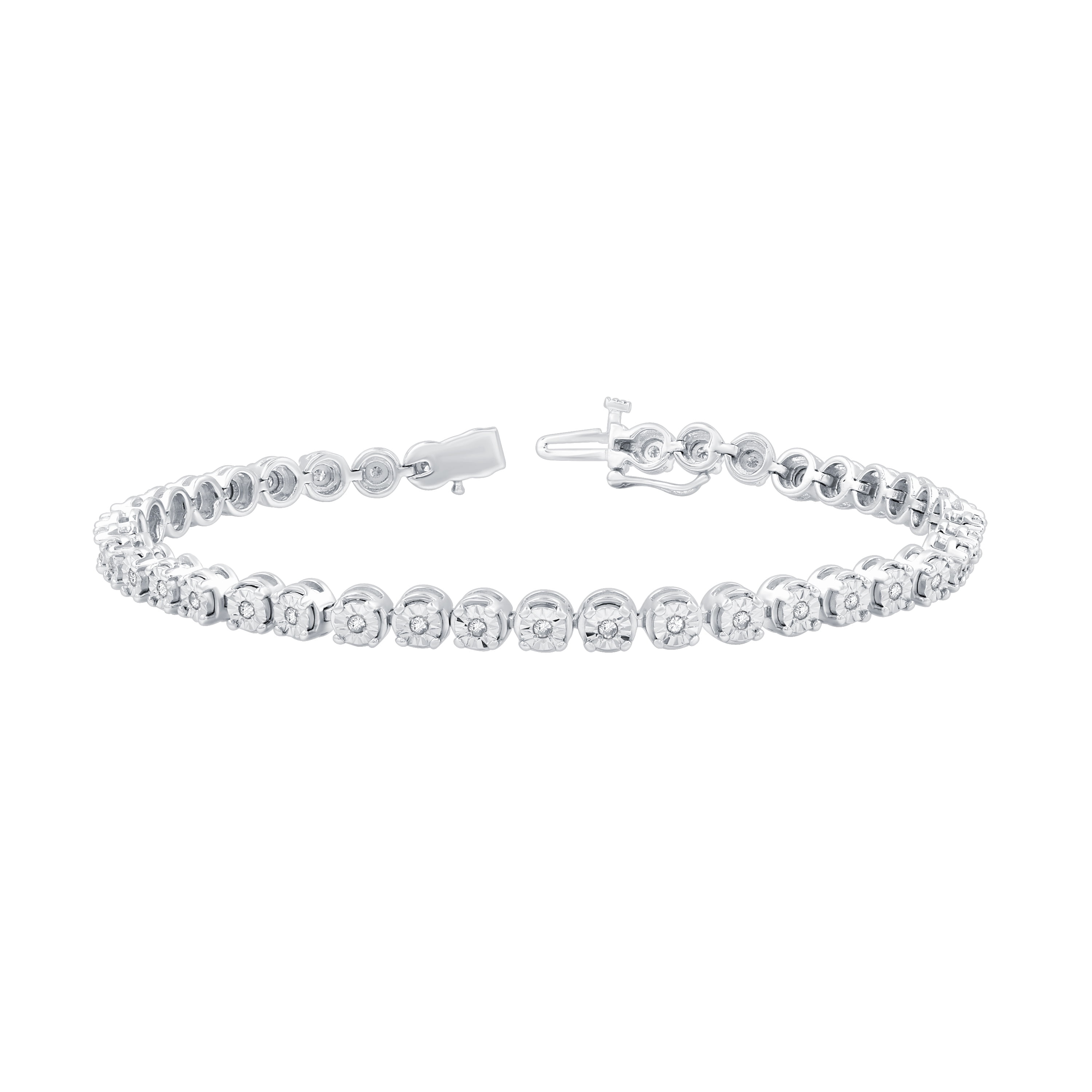 GILDED 1/2 CTtw Natural Diamond Bracelets for Women | Sterling Silver Miracle plates Bracelet | Fine Jewelry for Her | Timeless Design | Gift Box Included