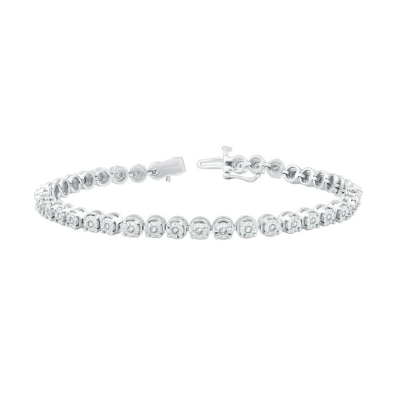 GILDED 1/2 CTtw Natural Diamond Bracelets for Women | Sterling Silver Miracle plates Bracelet | Fine Jewelry for Her | Timeless Design | Gift Box Included