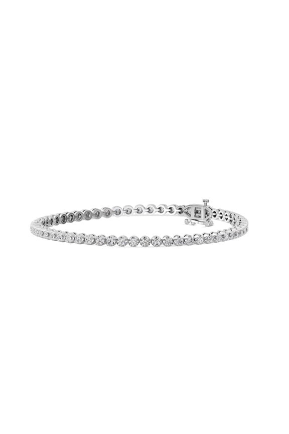 2 Carat Round Lab Grown Diamond Tennis Bracelet for Women, 925 Sterling Silver, Hypoallergenic Fine Jewelry for Her, Gift Box Included