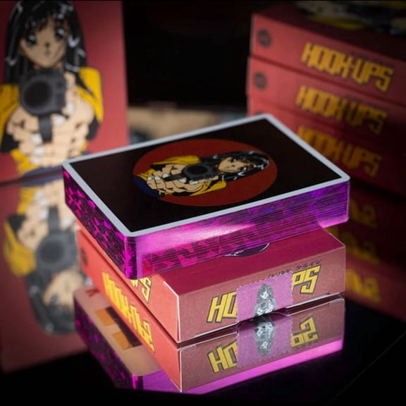 GILDED HOOKUPS Barrel of a Gun (skateboard) Playing Cards- Pink Prism