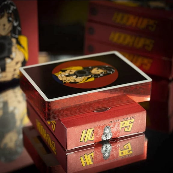 GILDED HOOKUPS Barrel of a Gun (skateboard) Playing Cards- Red Prism