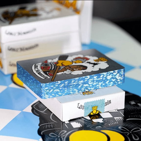 GILDED LANCE MOUNTAIN SILVER ANNIVERSARY DOUGHBOY PLAYING CARDS Blue-Fulton