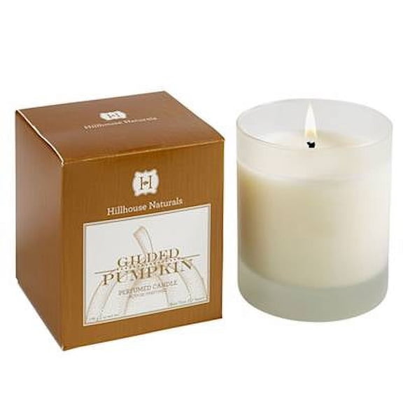GILDED PUMPKIN Hillhouse Naturals 7 oz Frosted Glass Scented Jar Candle