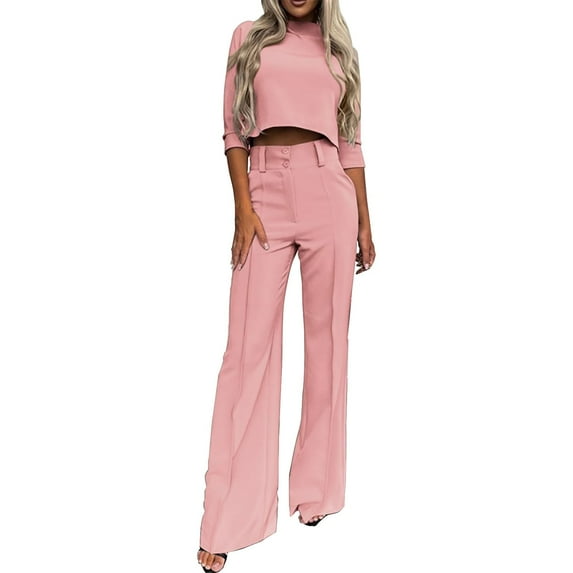 GILIGEGE 2 Piece Sets for Women Summer Elegant Commuting Fashion Casual Women's Two Piece Rd2 L