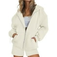 thumbnail image 1 of GILIGEGE 2 Piece Sets for Women Women's Autumn Solid Color Hooded Large Pocket Sports Shirt Shorts Two Piece Casual Set Summer Lounge Sets Wh1 S, 1 of 5
