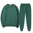 thumbnail image 1 of GILIGEGE 2 Piece Sets for Women Women's Fashionable and Casual Solid Color Sweatshirt and Pants Suit Green S, 1 of 3