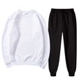 thumbnail image 1 of GILIGEGE 2 Piece Sets for Women Women's Fashionable and Casual Solid Color Sweatshirt and Pants Suit White S, 1 of 4