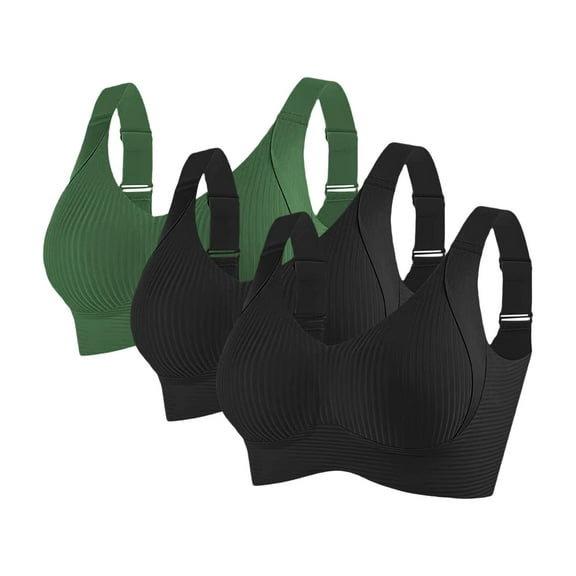 GILIGEGE 3Pc Bras for Women No Underwire Full Coverage Push Up Seamless Wireless Comfortable Bra for Women Bra for Senior Front Closure Breathable Bra for Seniors Wirefree Bras for Older Women Z Xxl