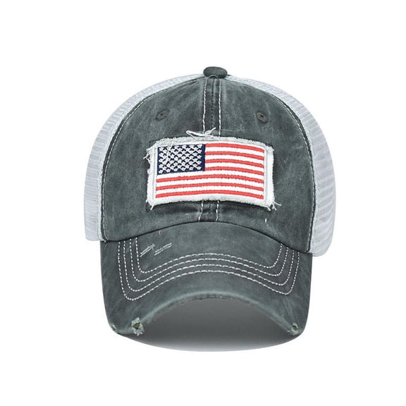 GILIGEGE 4Th Of July Baseball Cap Unisex American Flag Hatcasual Headwear Polo Style Military Army Hat Embroidered Usa Flag Baseball Cap Usa Dad Hats Twill Ponytail Patriotic Baseball Cap Army Green