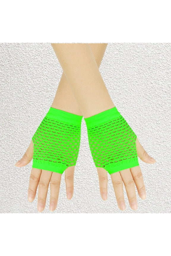 80S Short Fishnet Gloves Fingerless Fish Net Gloves for Women Mesh Hand Fishnets Goth 80S Party Cosplay Accessories Short Fishnet Gloves Fingerless for Women Fish Net