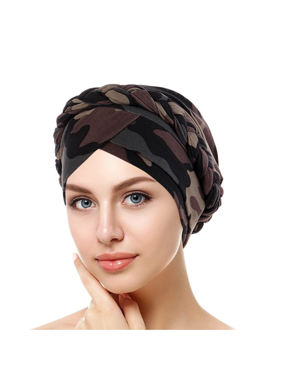African Turban for Women Knot Pre-Tied Bonnet Beanie Cap Headwrap,Cancer Chemo Beanies Bandana Headwrap Head Scarf Hijab Ethnic Hat Headwear Cover Cap Head Pre-Tied Wrap Braid Caps