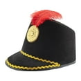 thumbnail image 1 of GILIGEGE American Classic High Crown Drum Major Marching Band Hat, Premium Fabric with Decorative Gold Buttons & Braided Trim, School Parade, Honor Guard, Ceremonial Show, Themed Party Events Black, 1 of 3