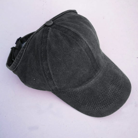 GILIGEGE Backless Washed Cotton Ponytail Cap Messy Bun Curly Hair Baseball Caps Women Solid Sunhat Cap Ponytail Washed Sports Sun Visor Running Hats Women Cap Outdoor Sunhat Baseball Cap Men Ponytail