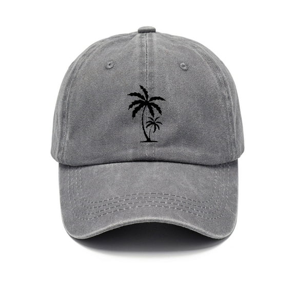 GILIGEGE Baseball Cap Adjustable Golf Dad Hat for Men Women Sun Hat Palm Tree Funny Print Embroidered Denim Dad Hat Vintage Washed Workout Hat Distressed Baseball Cap Dad Hats for Men Women Washed Co